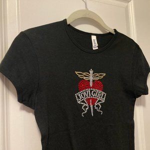 Bon Jovi "Jovi Girl" fan women's tee with rhinestones